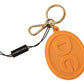 Dolce & Gabbana Orange Rubber DG Logo Gold Brass Metal Keychain