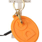 Dolce & Gabbana Orange Rubber DG Logo Gold Brass Metal Keychain
