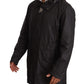 Dolce & Gabbana Black Hooded Mens Trench Coat Jacket