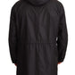 Dolce & Gabbana Black Hooded Mens Trench Coat Jacket