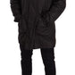 Dolce & Gabbana Black Hooded Mens Trench Coat Jacket