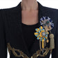 Dolce & Gabbana Black Crystal Fairy Tale Blazer Jacket