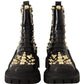Dolce & Gabbana Black Leather Studded Combat Boots