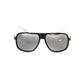 Frankie Morello Black Metallic Fibre Men Sunglass