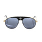 Frankie Morello Black Metallic Fiber Men Sunglasses