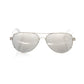 Frankie Morello Silver Metallic Fibre Men Sunglass