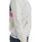 John Galliano White Mock Zip Cardigan Sweatshirt Sweater