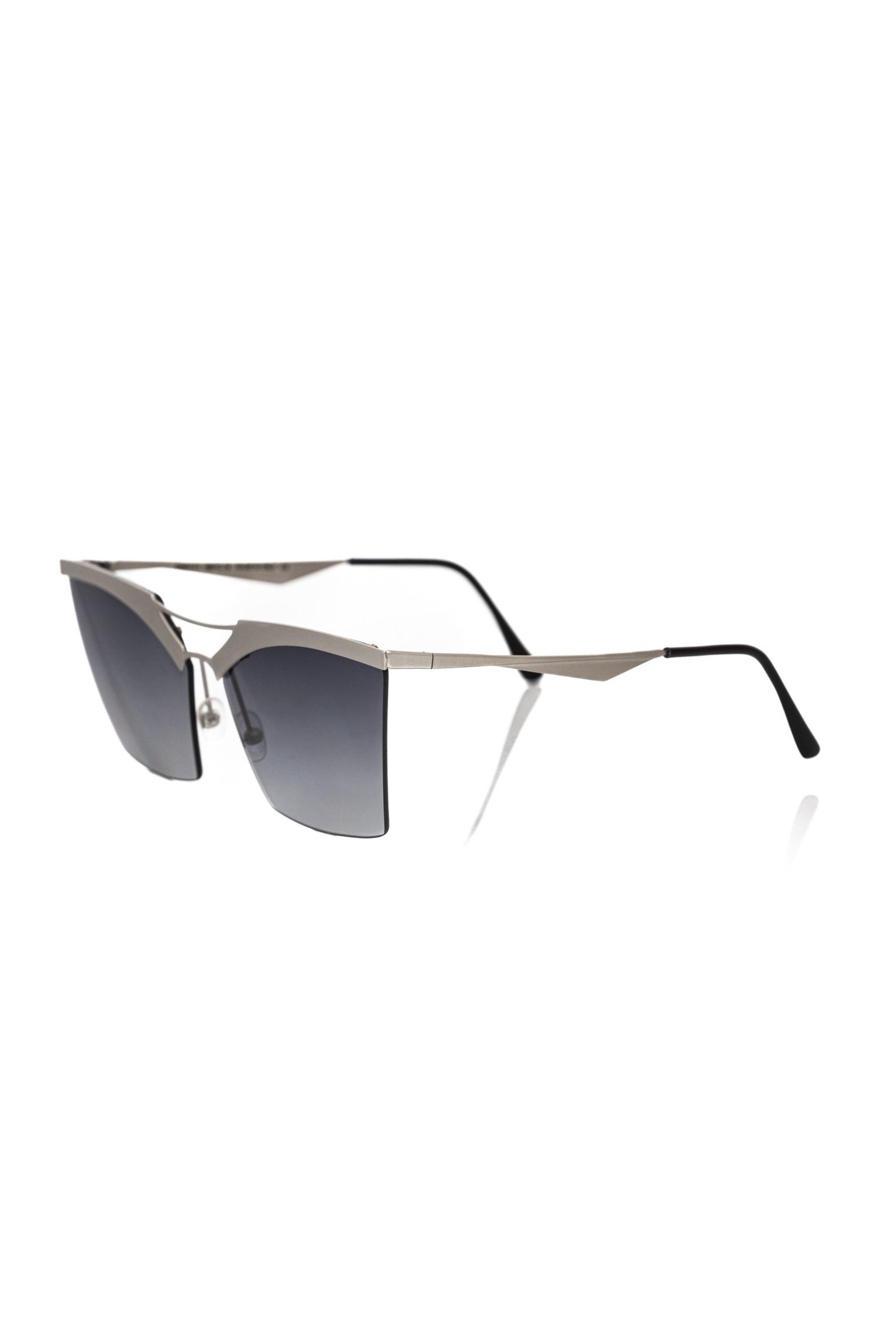 Frankie Morello Silver Metallic Fiber Women Sunglass