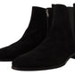 Dolce & Gabbana Black Suede Leather Chelsea Mens Boots Shoes