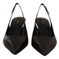 Dolce & Gabbana Black Leather Slingbacks Heels Pumps Shoes