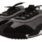 Dolce & Gabbana Black Gray Fabric Lace Up NS1 Sneakers Shoes