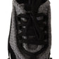 Dolce & Gabbana Black Gray Fabric Lace Up NS1 Sneakers Shoes