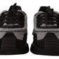 Dolce & Gabbana Black Gray Fabric Lace Up NS1 Sneakers Shoes