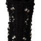 Dolce & Gabbana Black Crystals Heels Zipper Short Boots Shoes