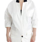 Andrea Pompilio White Cotton Blend Oversized Blazer Jacket