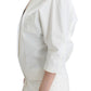 Andrea Pompilio White Cotton Blend Oversized Blazer Jacket