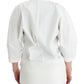 Andrea Pompilio White Cotton Blend Oversized Blazer Jacket