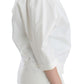 Andrea Pompilio White Cotton Blend Oversized Blazer Jacket