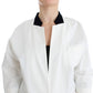 Andrea Pompilio White Cotton Blend Oversized Blazer Jacket