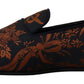 Dolce & Gabbana Blue Rust Floral Slippers Loafers Shoes