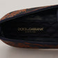 Dolce & Gabbana Blue Rust Floral Slippers Loafers Shoes