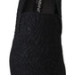 Dolce & Gabbana Black Floral Jacquard Slippers Loafers Shoes