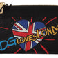 Dolce & Gabbana Black Leather #DGLovesLondon Women Cardholder Coin Case  Wallet