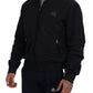 Dolce & Gabbana Black Nylon Logo Bomber Zipper Jacket