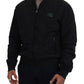 Dolce & Gabbana Black Nylon Logo Bomber Zipper Jacket