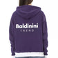 Baldinini Trend Purple Cotton Women Sweater with Adjustable Hood