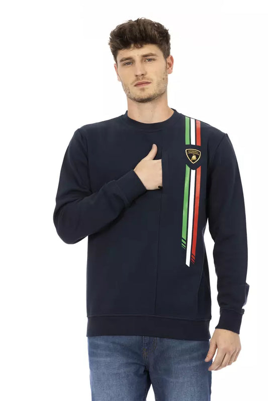 Automobili Lamborghini Blue Cotton Men's Sweater