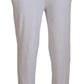 John Galliano White Cotton Logo Mens Jogger Pants