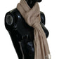 Costume National Beige Cotton Shawl Foulard Fringe Scarf