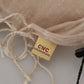 Costume National Beige Cotton Shawl Foulard Fringe Scarf