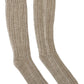 Dolce & Gabbana Beige Wool Knit Calf Long Women Socks