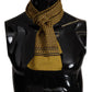 Dolce & Gabbana Yellow Patterned Silk Neck Wrap Fringe Scarf