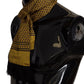 Dolce & Gabbana Yellow Patterned Silk Neck Wrap Fringe Scarf