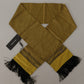 Dolce & Gabbana Yellow Patterned Silk Neck Wrap Fringe Scarf