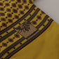Dolce & Gabbana Yellow Patterned Silk Neck Wrap Fringe Scarf