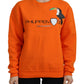 Philippe Model Orange Printed Long Sleeves Pullover Sweater