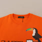 Philippe Model Orange Printed Long Sleeves Pullover Sweater