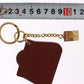 Dolce & Gabbana Brown Leather Miss SICILY Gold Finder Chain Keychain