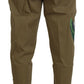 Dolce & Gabbana Beige Cotton Stretch Floral Chinos Pants