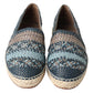 Dolce & Gabbana Blue Gray Leather Buffalo Espadrille Shoes