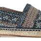 Dolce & Gabbana Blue Gray Leather Buffalo Espadrille Shoes