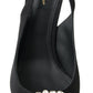 Dolce & Gabbana Black Crystal Embellished Slingback Heel Shoes