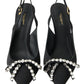 Dolce & Gabbana Black Crystal Embellished Slingback Heel Shoes