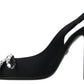 Dolce & Gabbana Black Crystal Embellished Slingback Heel Shoes