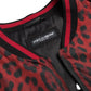 Dolce & Gabbana Red Leopard Bomber Short Coat Jacket