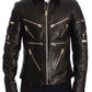 Dolce & Gabbana Brown Lambskin Leather Zipper Jacket